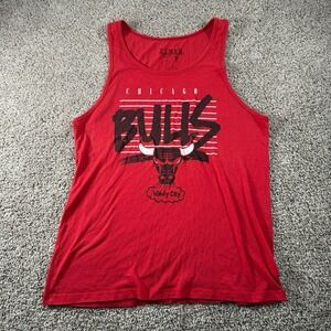 Chicago Bulls Tank Top Shirt Mens Medium Red NBA Logo Windy City Sleeveless Soft